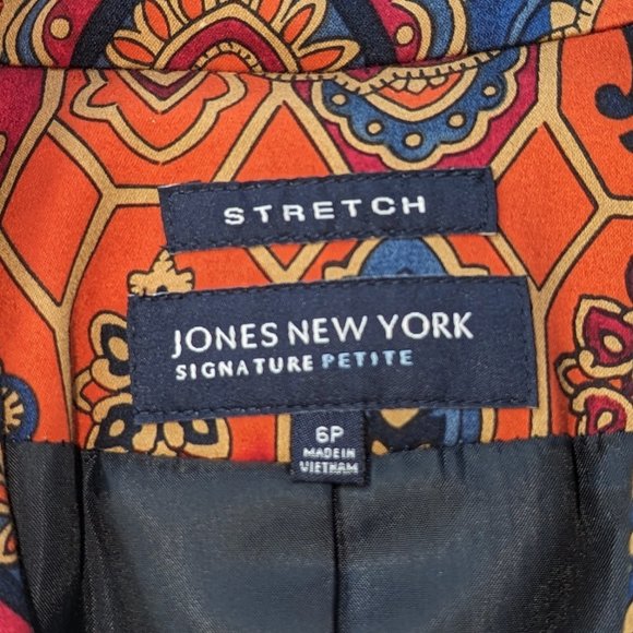 Vintage Jones New York Signature paisley stretch blazer size 6 petite EUC - Picture 10 of 11